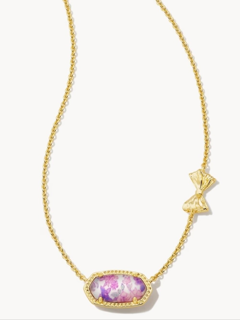 Kendra Scott x LoveShackFancy Bow Gold Elisa Necklace